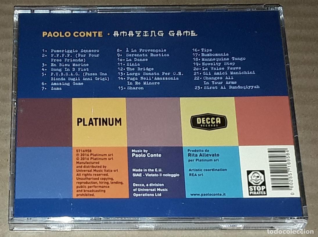 CDs de m&uacute;sica: CD - PAOLO CONTE - AMAZING GAME - Foto 2