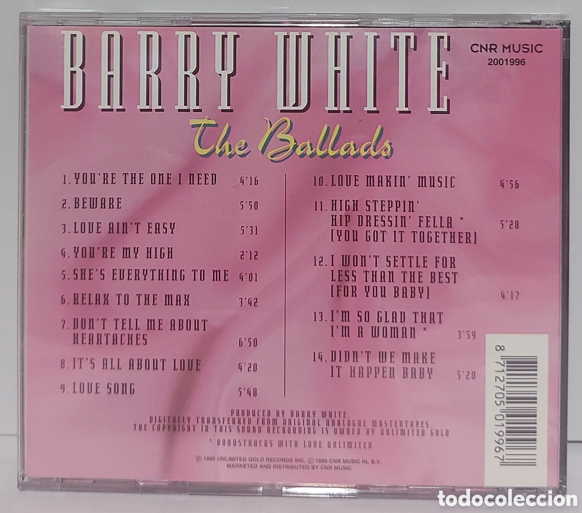 CDs de m&uacute;sica: Barry White - The ballads - Foto 2