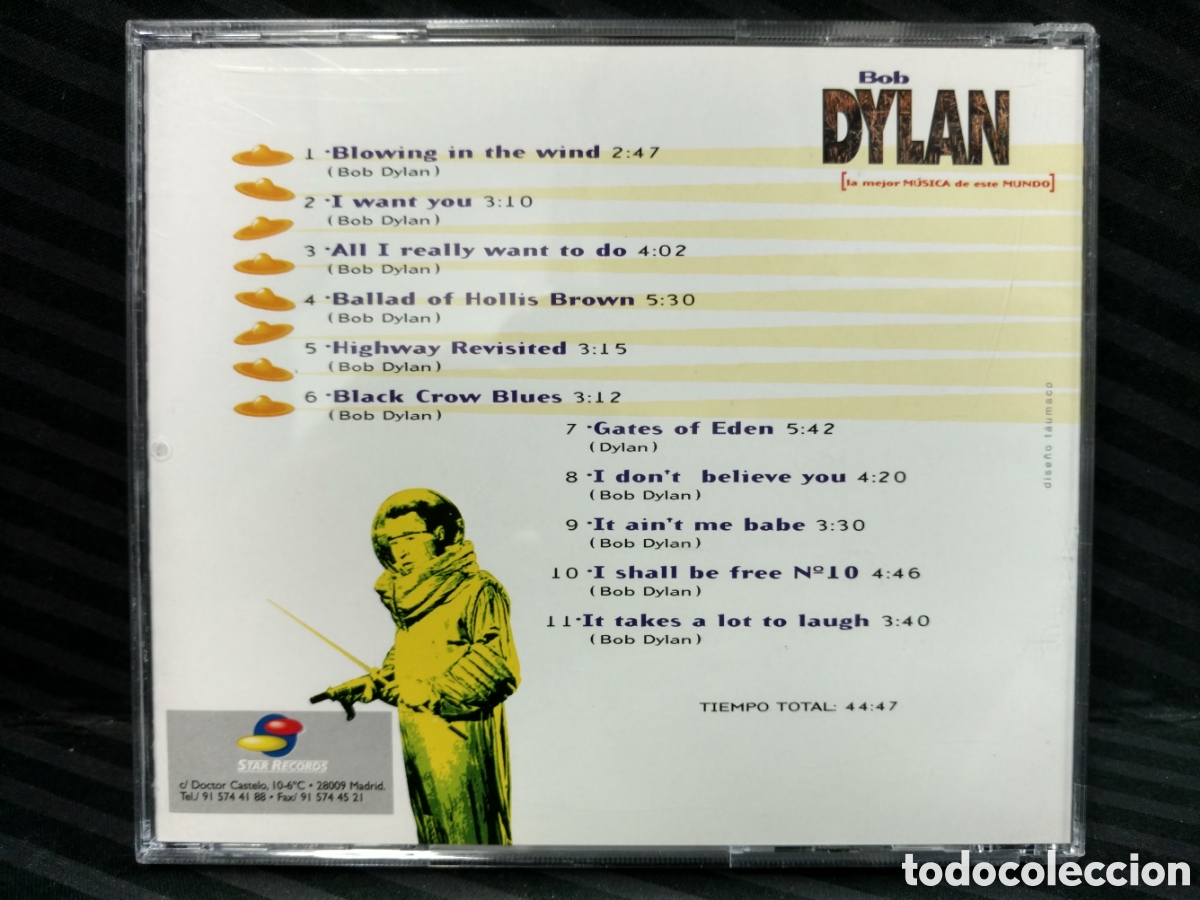 CDs de m&uacute;sica: Bob Dylan - 11 Grandes &Eacute;xitos En Versi&oacute;n Original (CD, Comp) - Foto 2