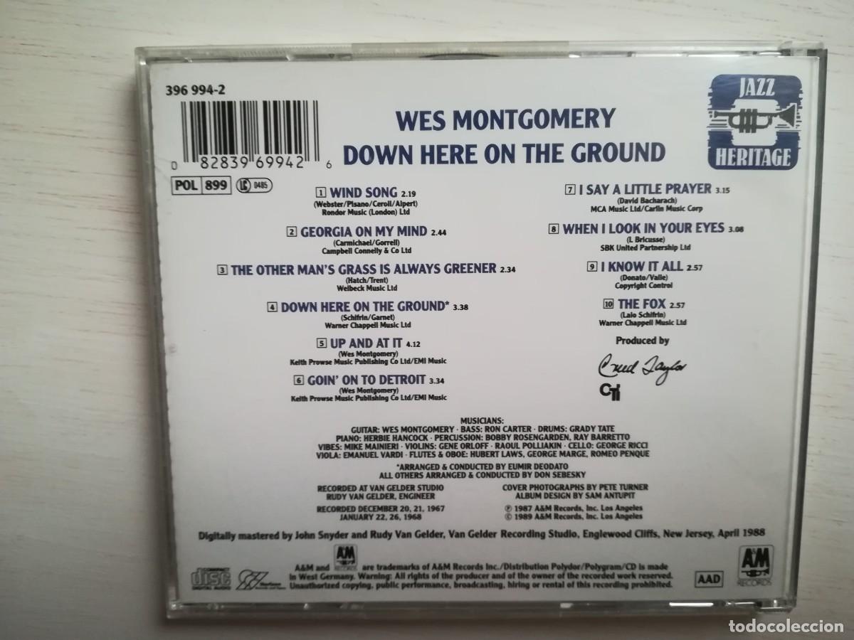 CDs de m&uacute;sica: Wes Montgomery. Down here on the ground. CD - Foto 2