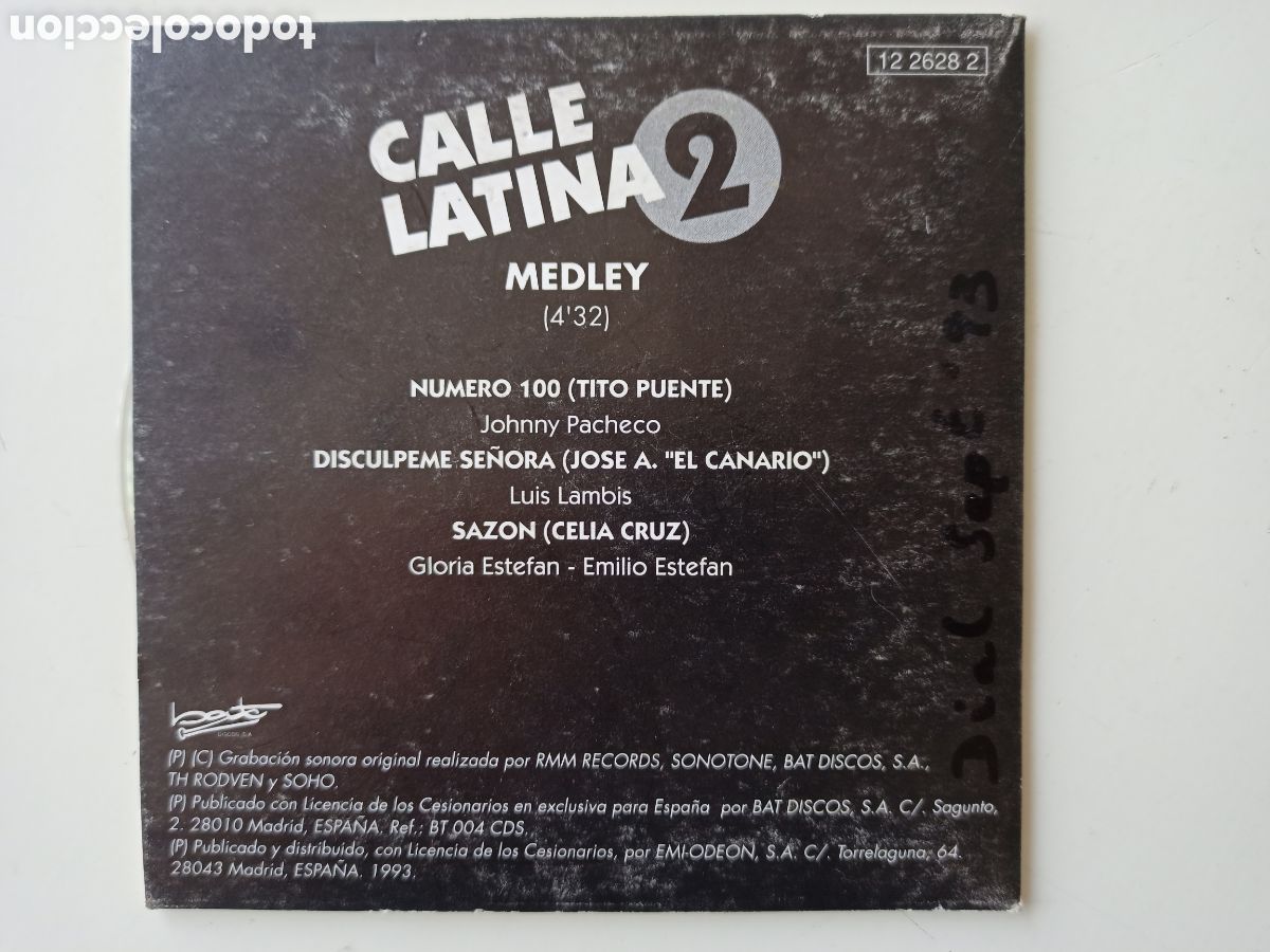 CDs de m&uacute;sica: Calle Latina 2 - Medley - Foto 2