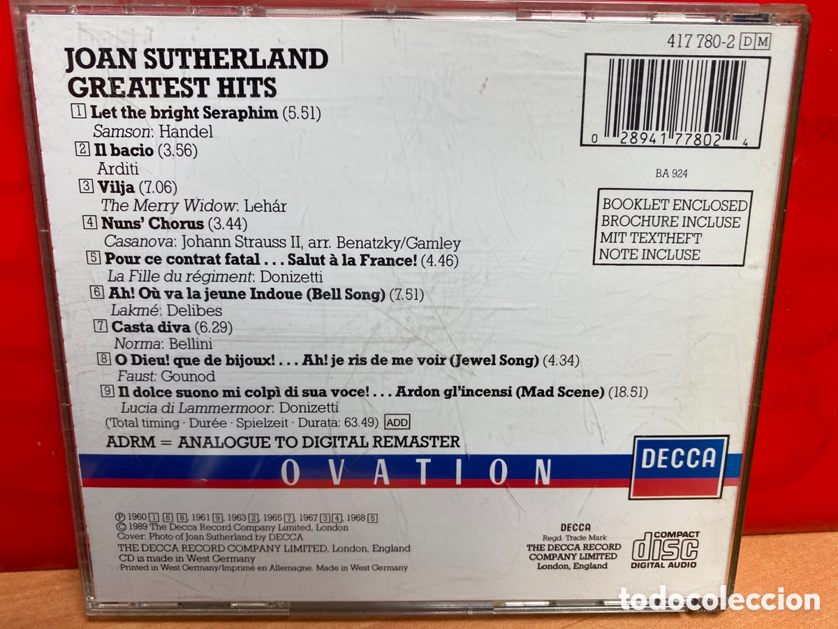 CDs de m&uacute;sica: Joan Sutherland - Greatest Hits (CD, Comp) - Foto 2