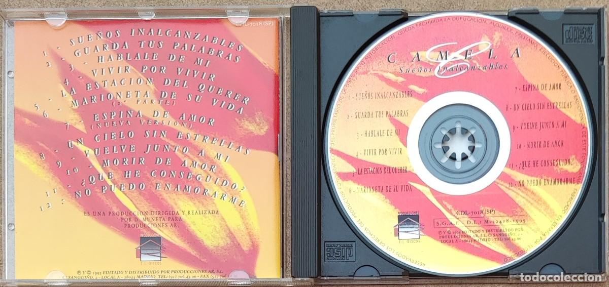 CDs de m&uacute;sica: CAMELA - SUE&Ntilde;OS INALCANZABLES (CD) 1995 - 12 TEMAS - Foto 2