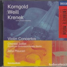 CDs de Música: KORNGOLD WEILL KRENEK CHANTAL JUILLET RUNDFUNK-SINFONIEORCHESTER BERLIN – CONCIERTOS VIOLIN CD DECCA. Lote 371673901