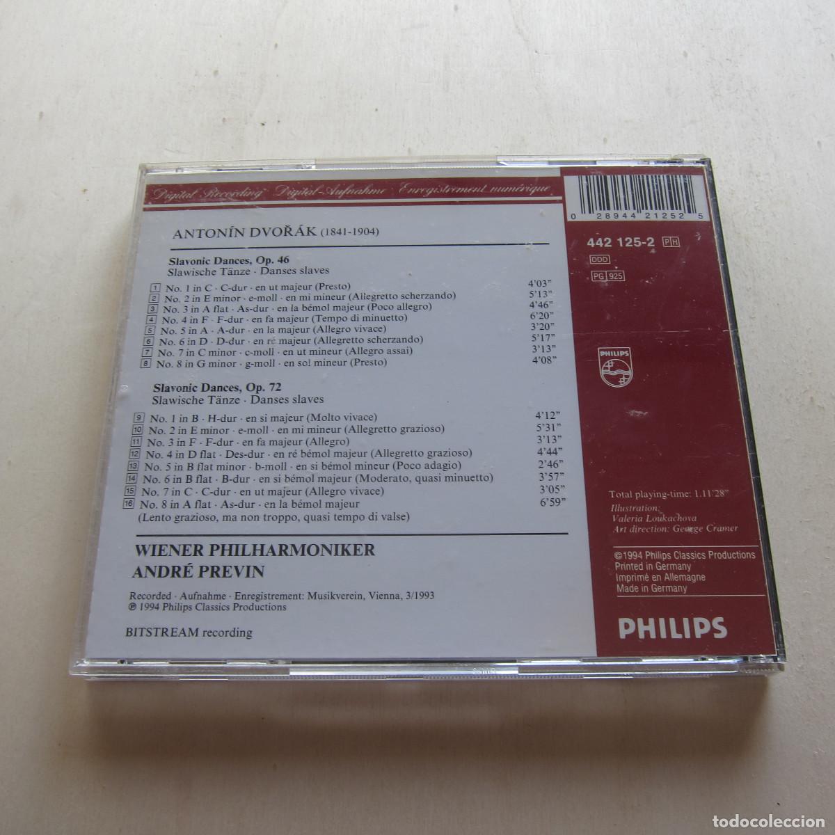 CDs de m&uacute;sica: DVORAK. SLAVONIC DANCES. COMLETE - ANDRE PREVIN (PHILIPS) CD - Foto 2