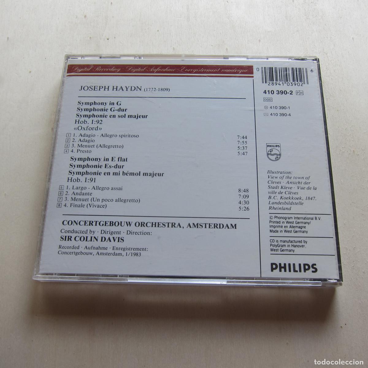 CDs de m&uacute;sica: HAYDN. SYMPHONIES - SIR COLIN DAVIS (PHILIPS) CD - Foto 2
