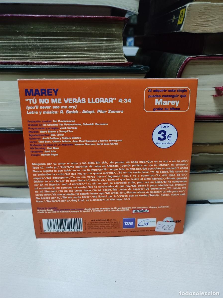 CDs de m&uacute;sica: Marey &ndash; T&uacute; No Me Ver&aacute;s Llorar - Foto 2