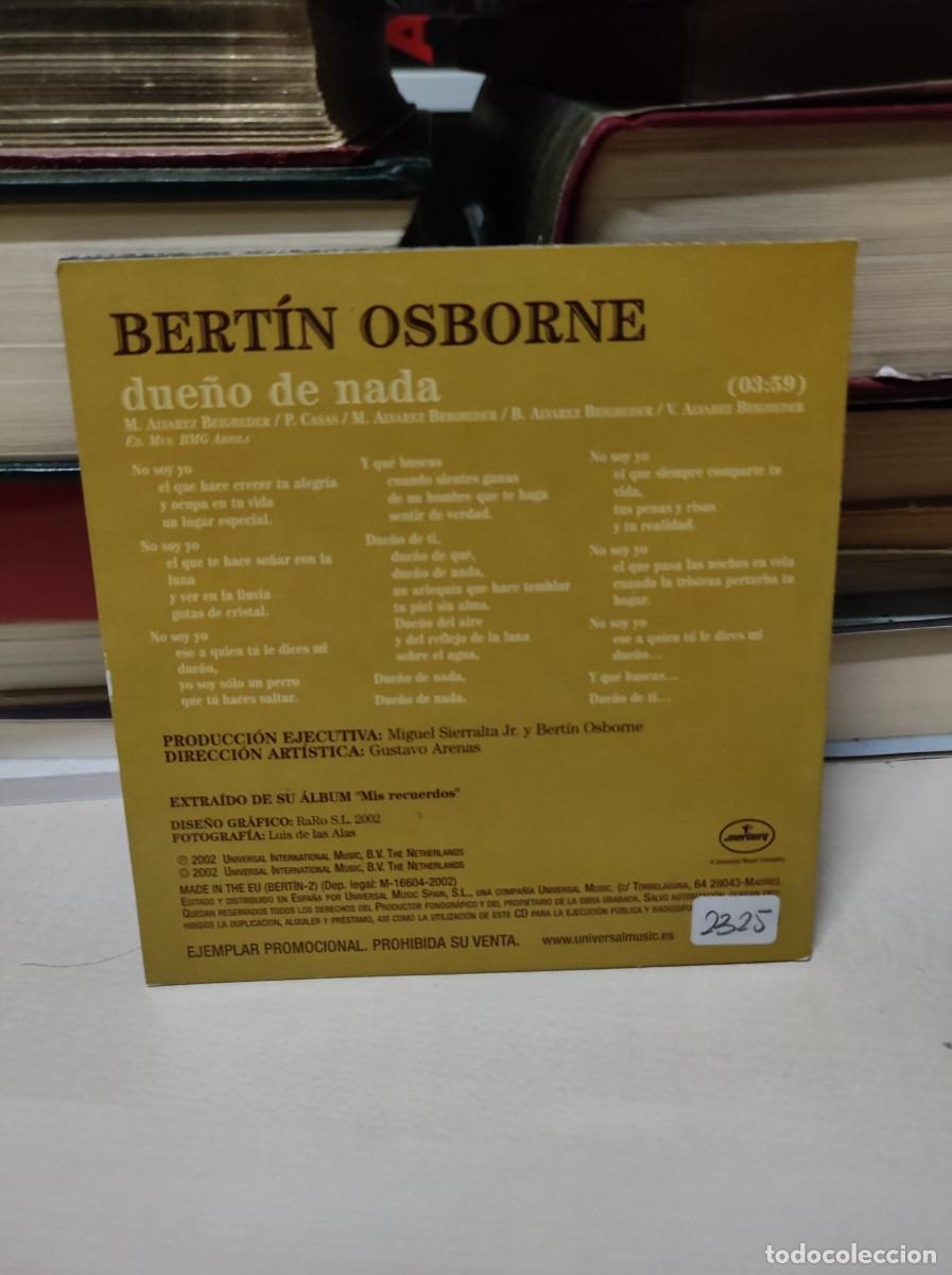 CDs de m&uacute;sica: Bert&iacute;n Osborne &ndash; Due&ntilde;o De Nada - Foto 2
