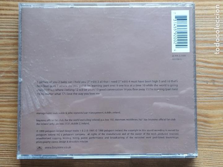 CDs de m&uacute;sica: CD BOYZONE - WHERE WE BELONG (010) - Foto 2
