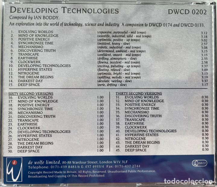 CDs de m&uacute;sica: IAN BODDY, DEVELOPING TECHNOLOGIES. MUSIC LIBRARY. DE WOLFE. CD - Foto 2