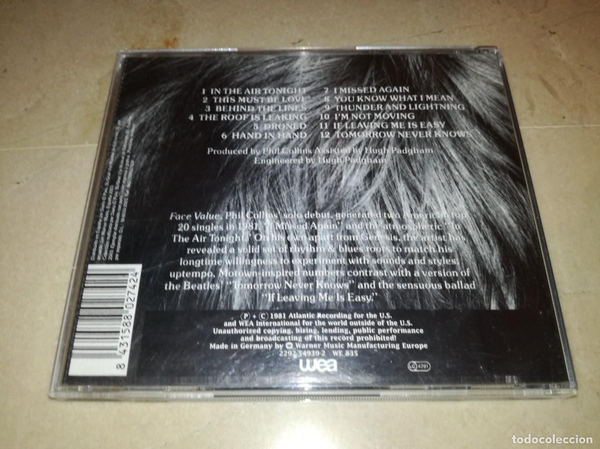 CDs de m&uacute;sica: PHIL COLLINS-FACE VALUE - Foto 2