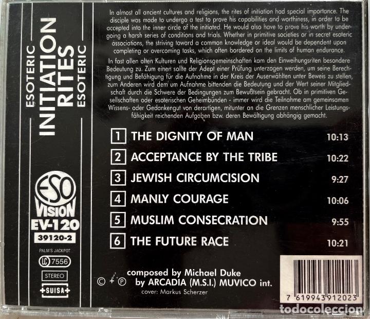 CDs de m&uacute;sica: INITIATION RITES, ESOTERIC. MICHAEL DUKE. CD ESOVISION EV-120 - Foto 2