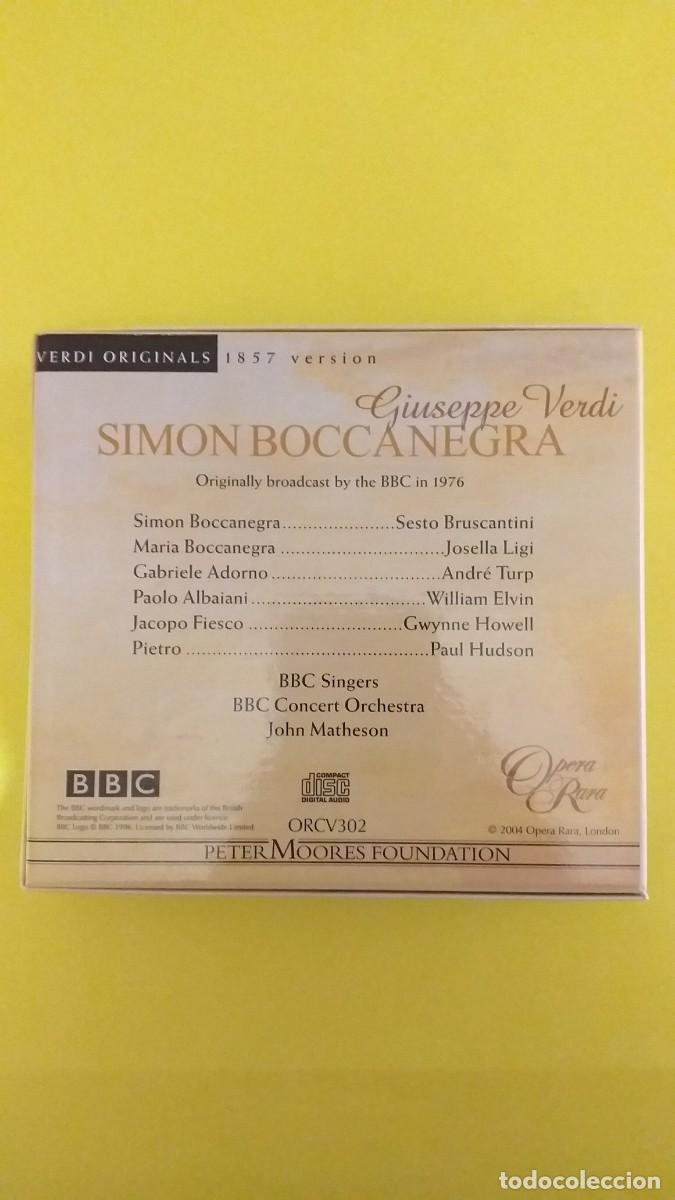 CDs de m&uacute;sica: GIUSEPPE VERDI-SIMON BOCCANEGRA (versi&oacute;n original de 1857) 2 cd - Foto 2