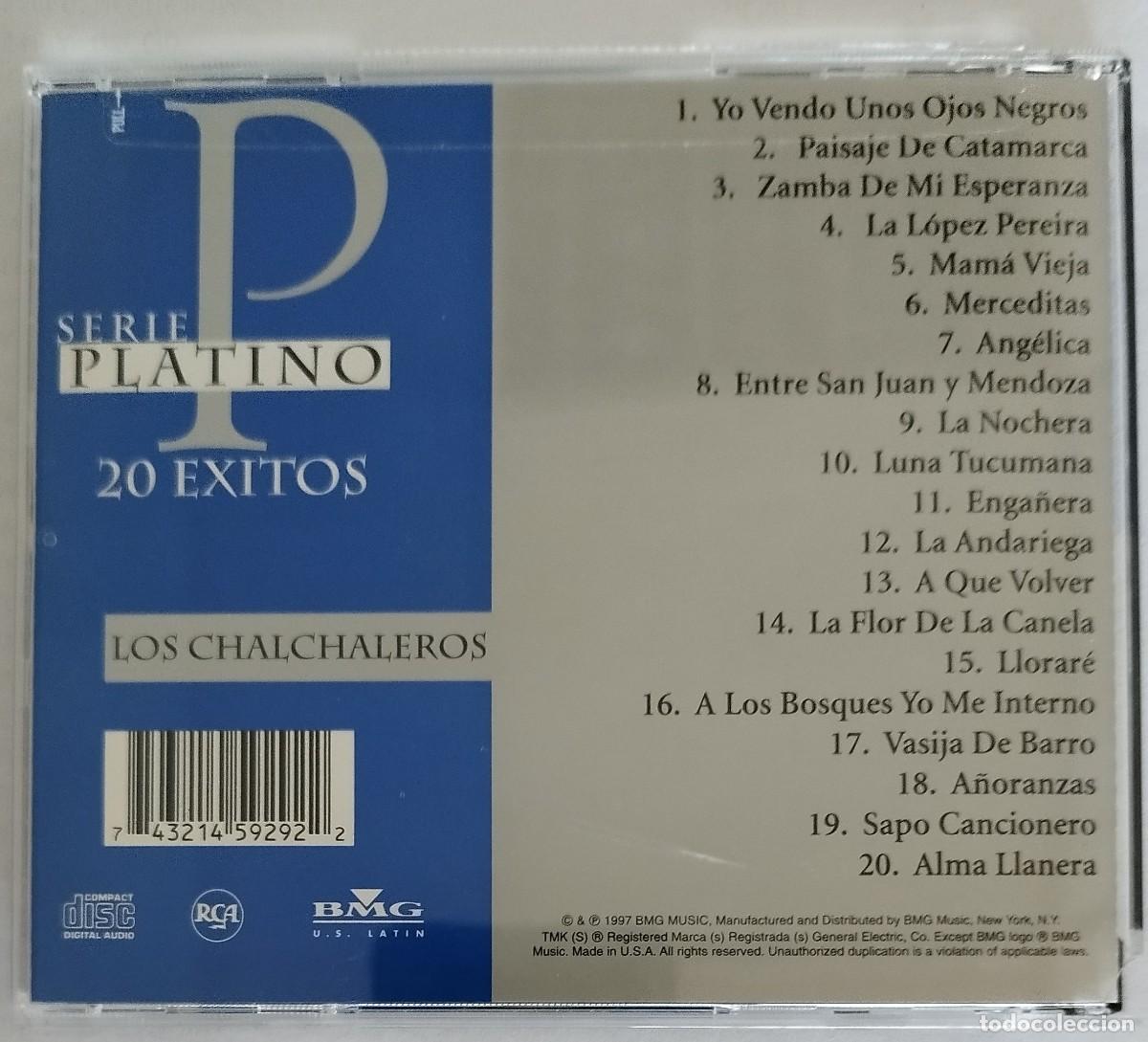 CDs de m&uacute;sica: LOS CHALCHALEROS, SERIE PLATINO, 20 EXITOS - Foto 2