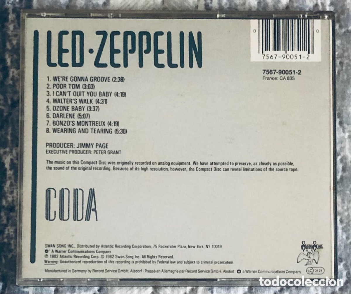 CDs de m&uacute;sica: Led Zeppelin: Coda (CD) - Foto 4
