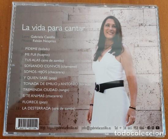 CDs de m&uacute;sica: GABRIELA CASTILLO &ndash; La vida para cantar (CD) - Foto 2