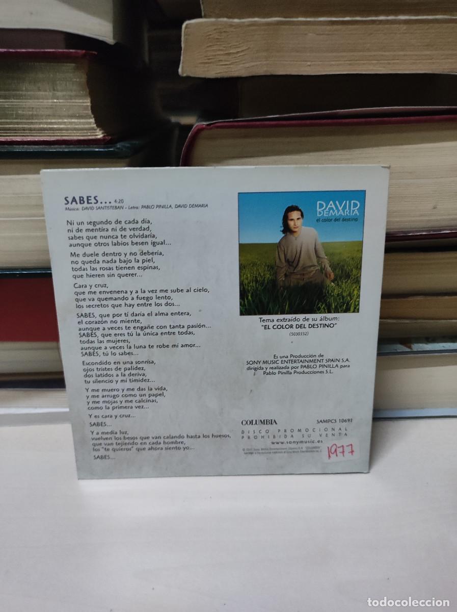 CDs de m&uacute;sica: David DeMar&iacute;a &ndash; Sabes... - Foto 2