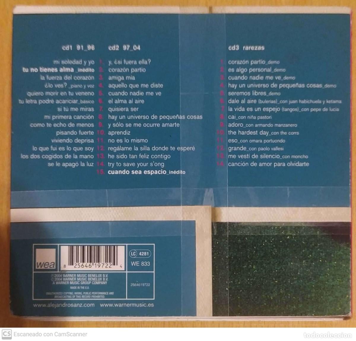 CDs de m&uacute;sica: ALEJANDRO SANZ (GRANDES EXITOS 91_04) 3 CDs 2004 - Foto 2