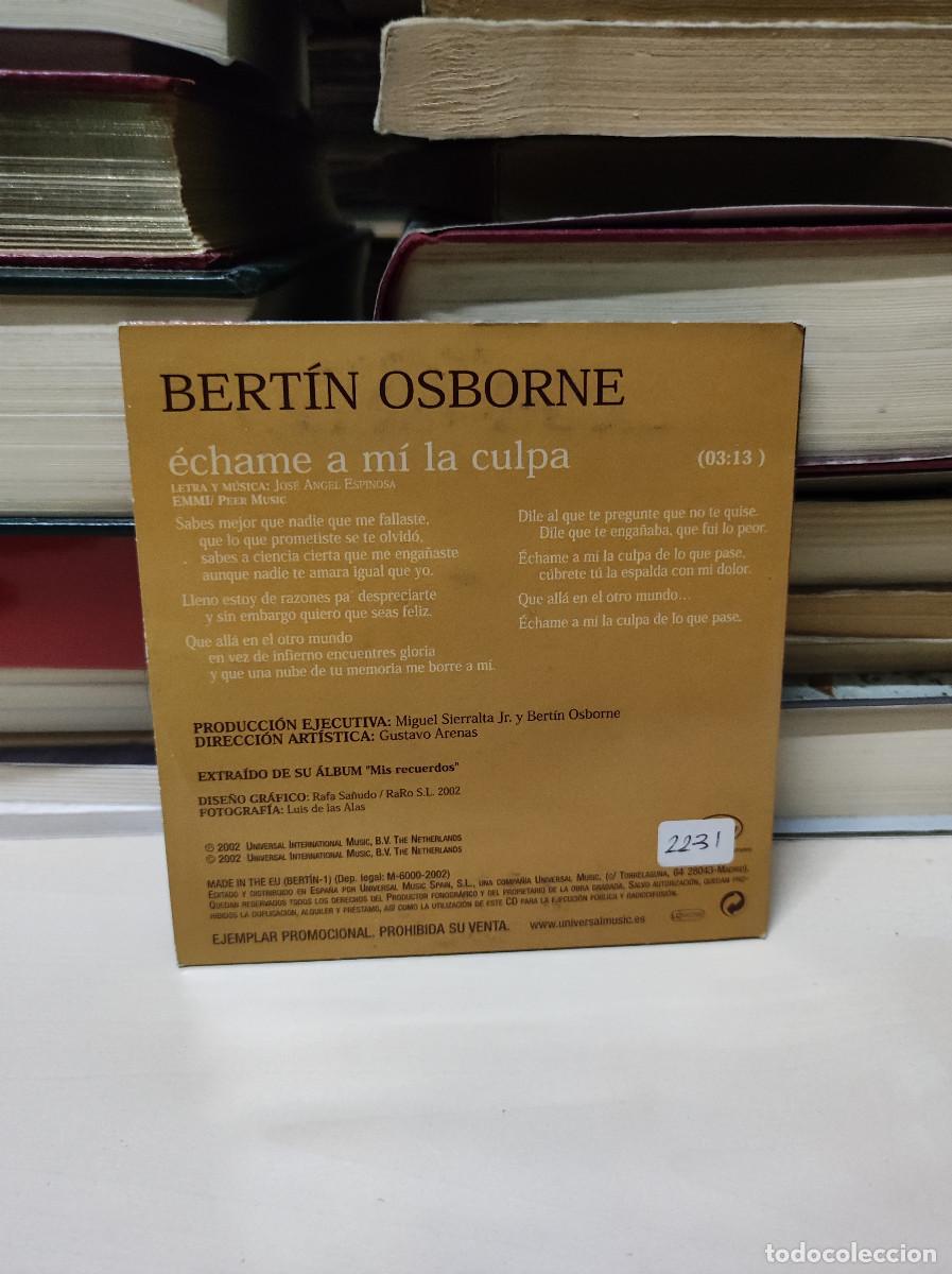 CDs de m&uacute;sica: Bert&iacute;n Osborne &ndash; &Eacute;chame A Mi La Culpa - Foto 2