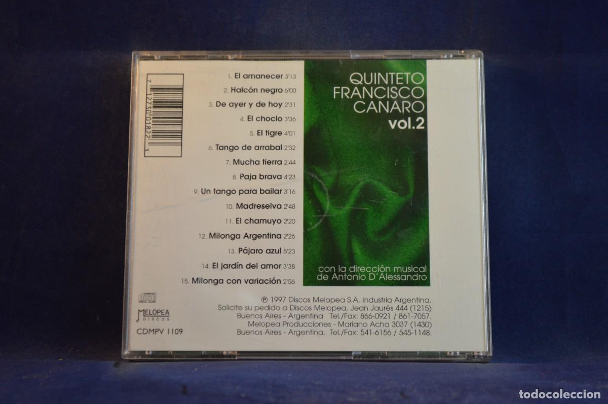 CDs de m&uacute;sica: QUINTETO FRANCISCO CANARO - VOL 2 - CD - Foto 2