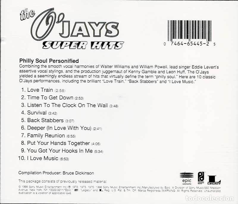 CDs de m&uacute;sica: The OJays - Super Hits. CD - Foto 2