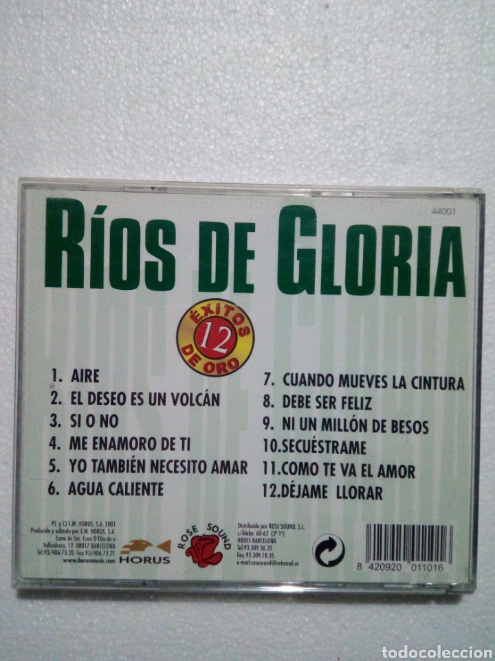 CDs de m&uacute;sica: RIOS DE GLORIA - 12 EXITOS DE ORO - CD - Foto 2