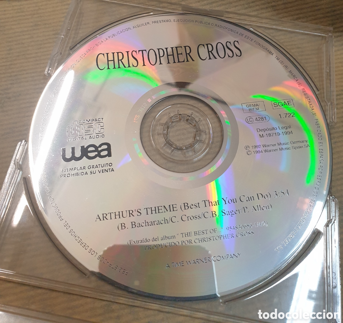 CDs de m&uacute;sica: Christopher Cross&nbsp;&lrm;&ndash;&nbsp;Arthurs Theme (Best That You Can Do ). Cd single - Foto 1