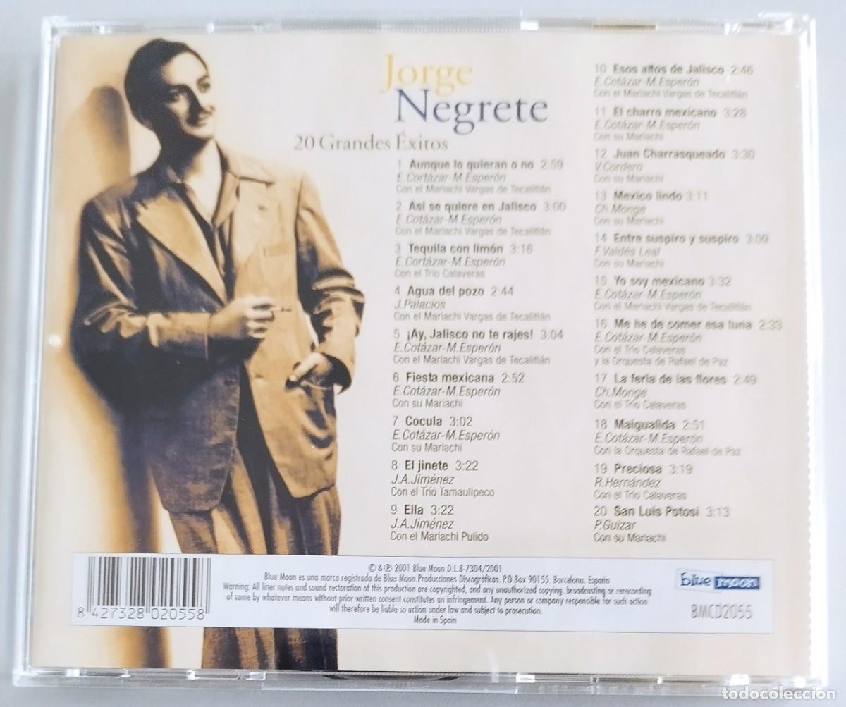 CDs de m&uacute;sica: JORGE NEGRETE, 20 GRANDES EXITOS - Foto 2