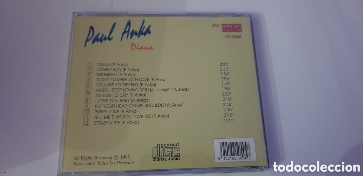 CDs de m&uacute;sica: Paul Anka, Diana - Foto 3