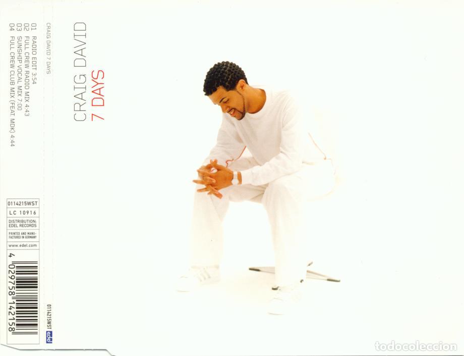 CDs de m&uacute;sica: 7 Days (CD Single) - David, Craig - Foto 1