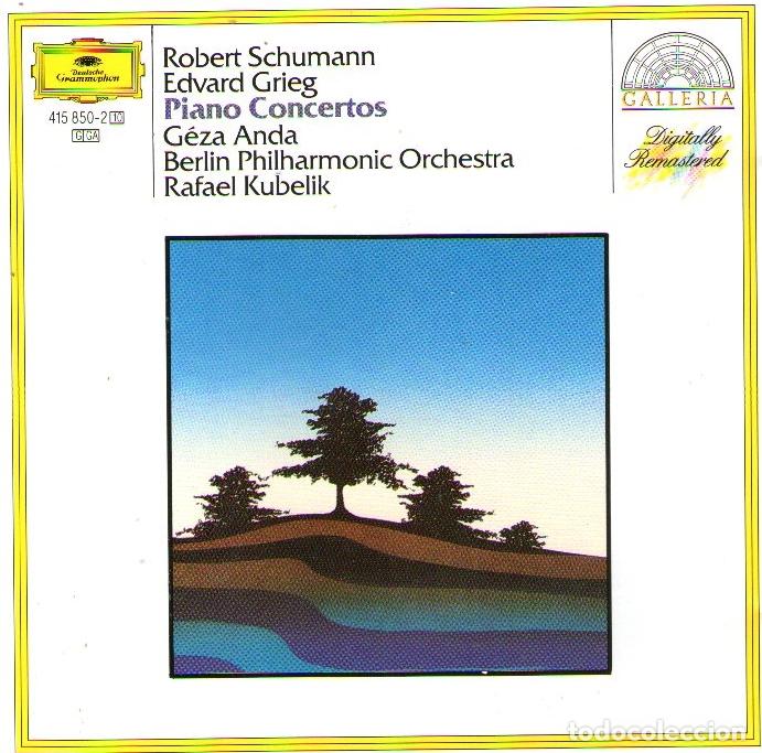 Music CDs: SCHUMANN / GRIEG - PIANO CONCIERTOS - CON G&Eacute;ZA ANDA (PIANO) - DEUTSCHE GRAMMOPHON - 1964.