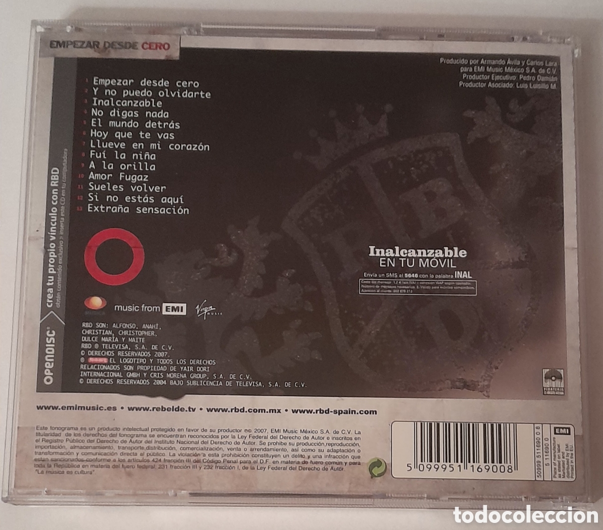 CDs de m&uacute;sica: RBD - EMPEZAR DESDE CERO - Foto 2