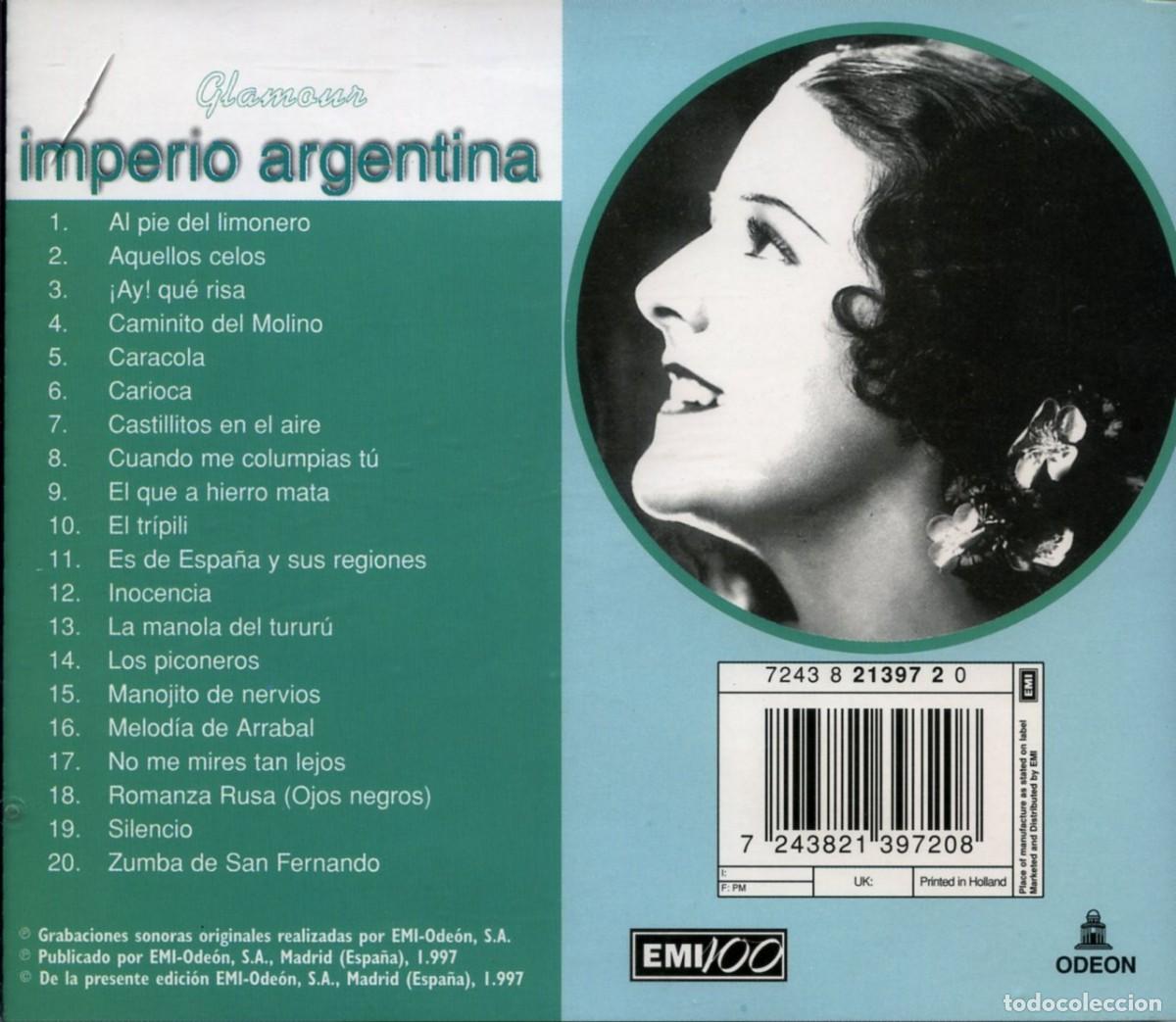 CDs de m&uacute;sica: IMPERIO ARGENTINA. GLAMOUR. - Foto 2