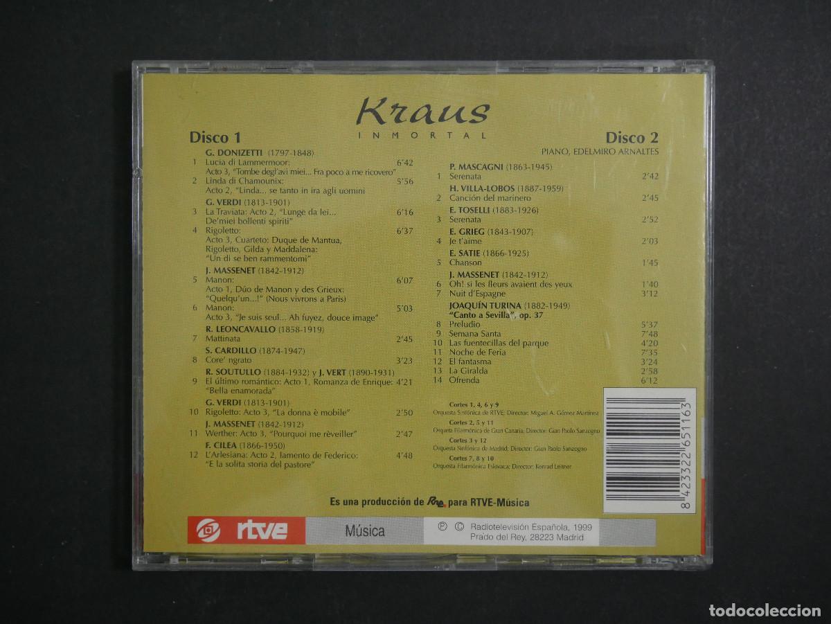 CDs de m&uacute;sica: KRAUS INMORTAL 2 CDs - Foto 3
