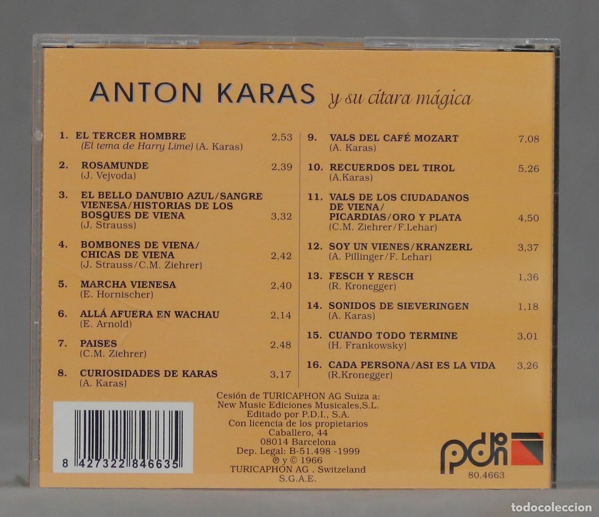 CDs de m&uacute;sica: CD. Anton Karas y su c&iacute;tara m&aacute;gica - Foto 2