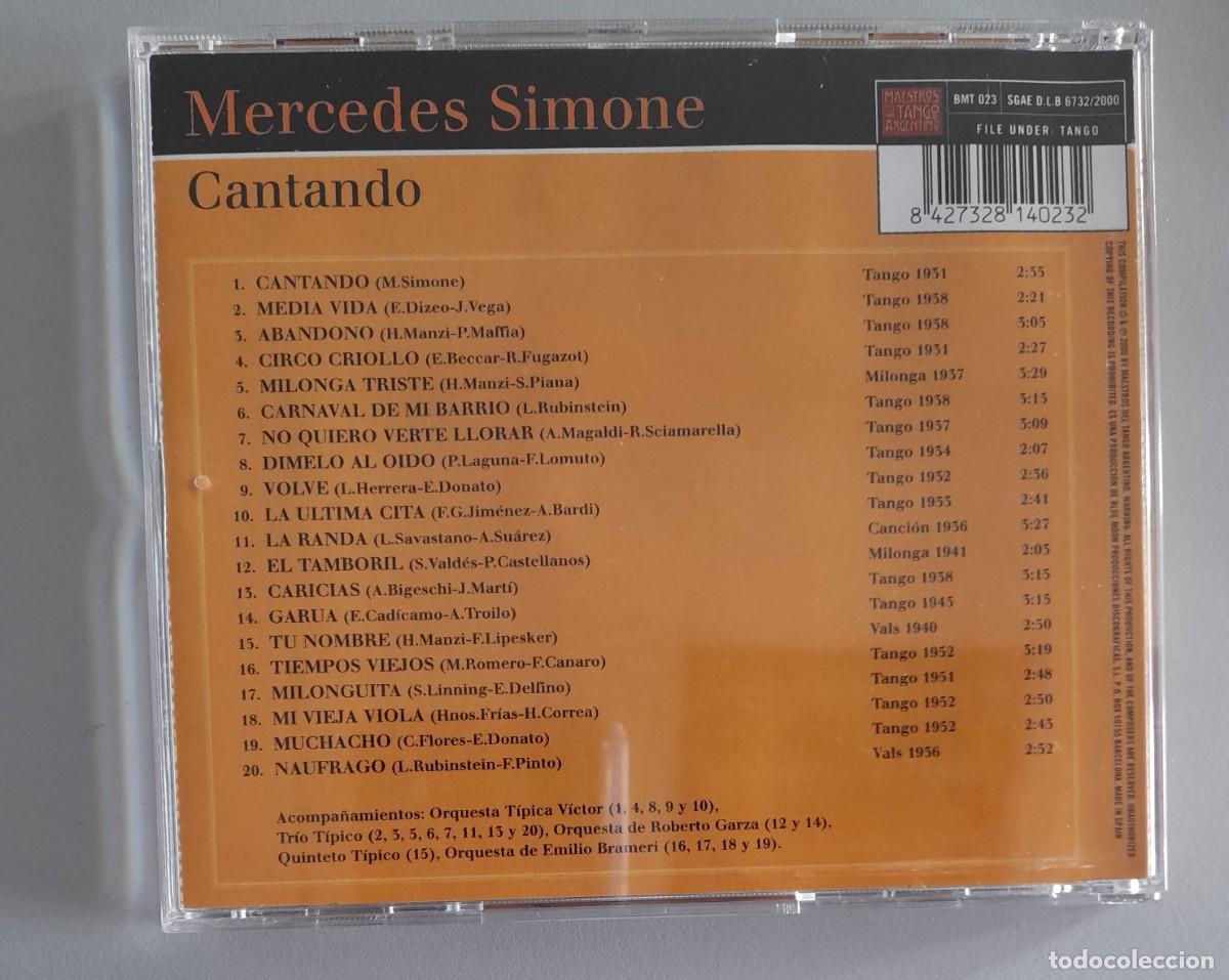 CDs de m&uacute;sica: MERCEDES SIMONE CANTANDO - CD - Foto 2