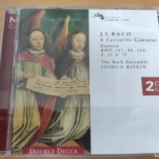 CDs de Música: BACH 6 FAVOURITE CANTATAS KANTATEN BWV 147, 80, 140, 8, 51 & 78 THE BACH ENSEMBLE JOSHUA RIFKIN. Lote 380197284