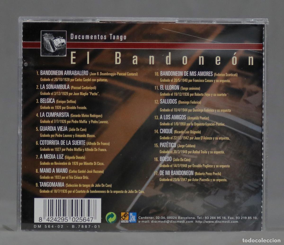 CDs de m&uacute;sica: CD. Documentos Tango. El Bandone&oacute;n - Foto 2