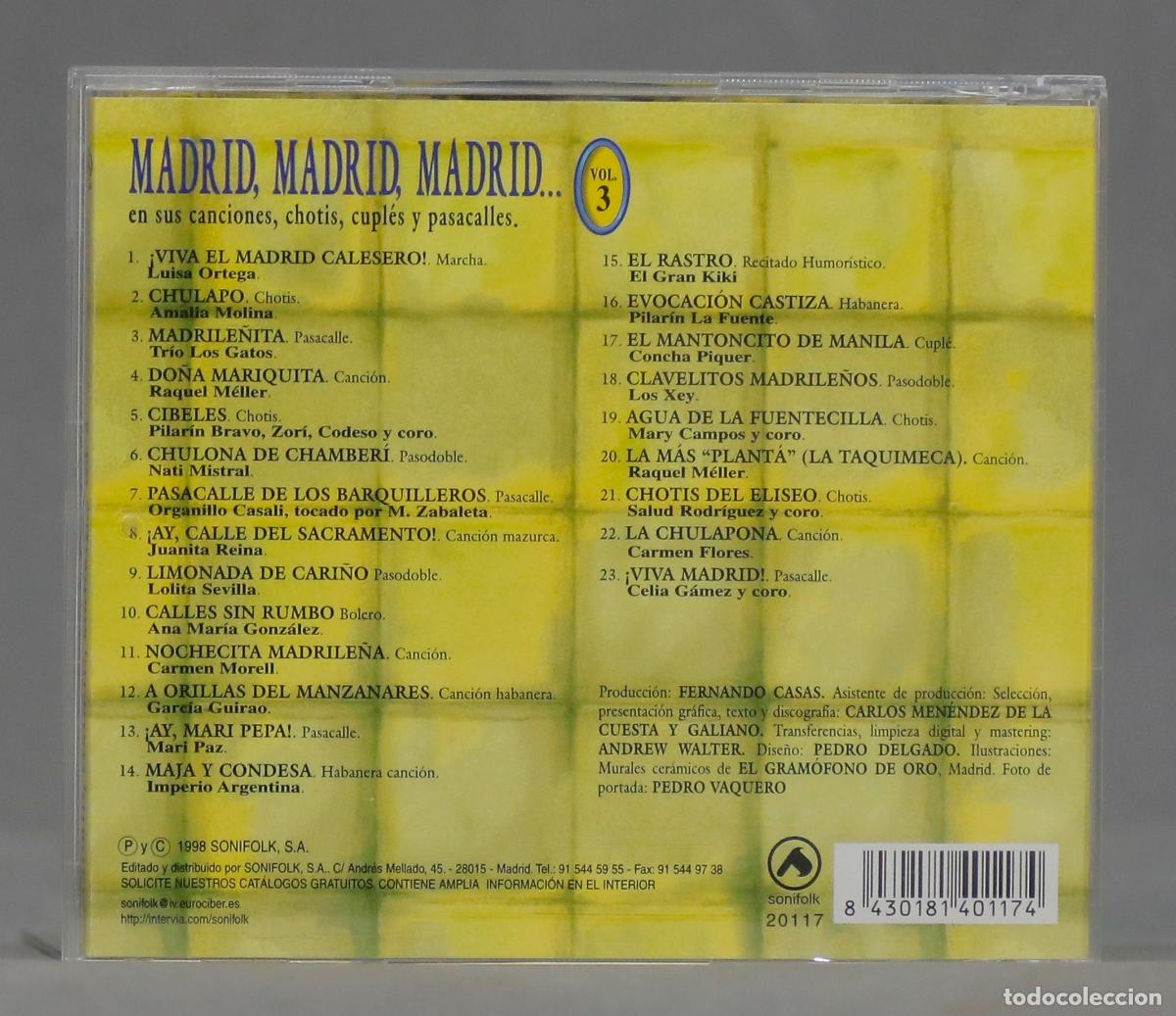 CDs de m&uacute;sica: CD. Madrid, Madrid, Madrid Vol. 3 - Foto 2