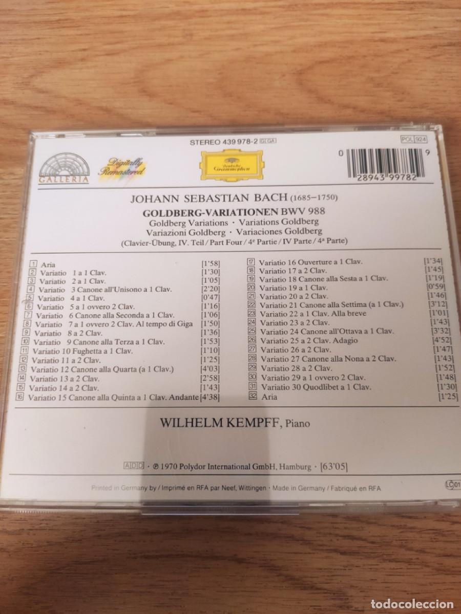 CDs de m&uacute;sica: Bach Goldberg Variations Wilhelm Kempff - Foto 2