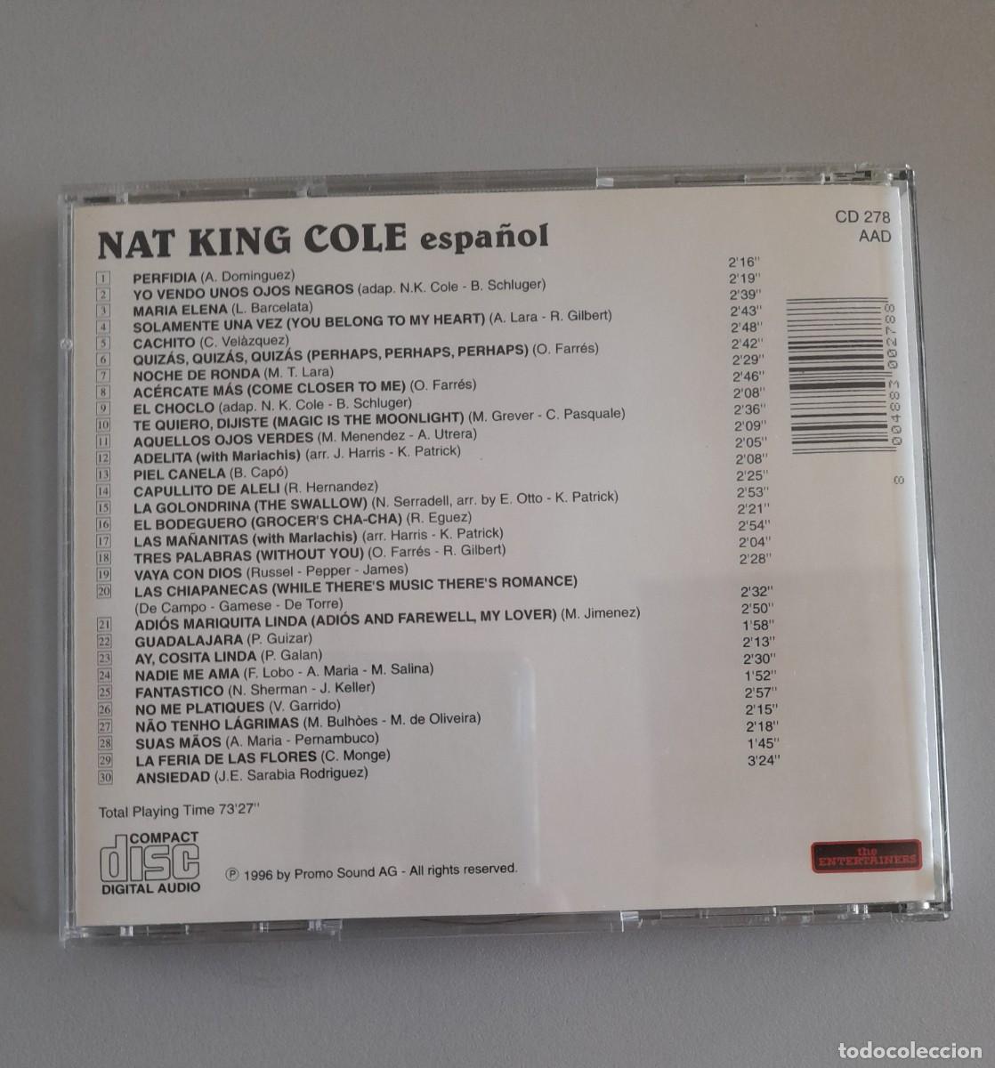 CDs de m&uacute;sica: NAT KING COLE EN ESPA&Ntilde;OL - 30 GRANDES EXITOS - CD - Foto 2
