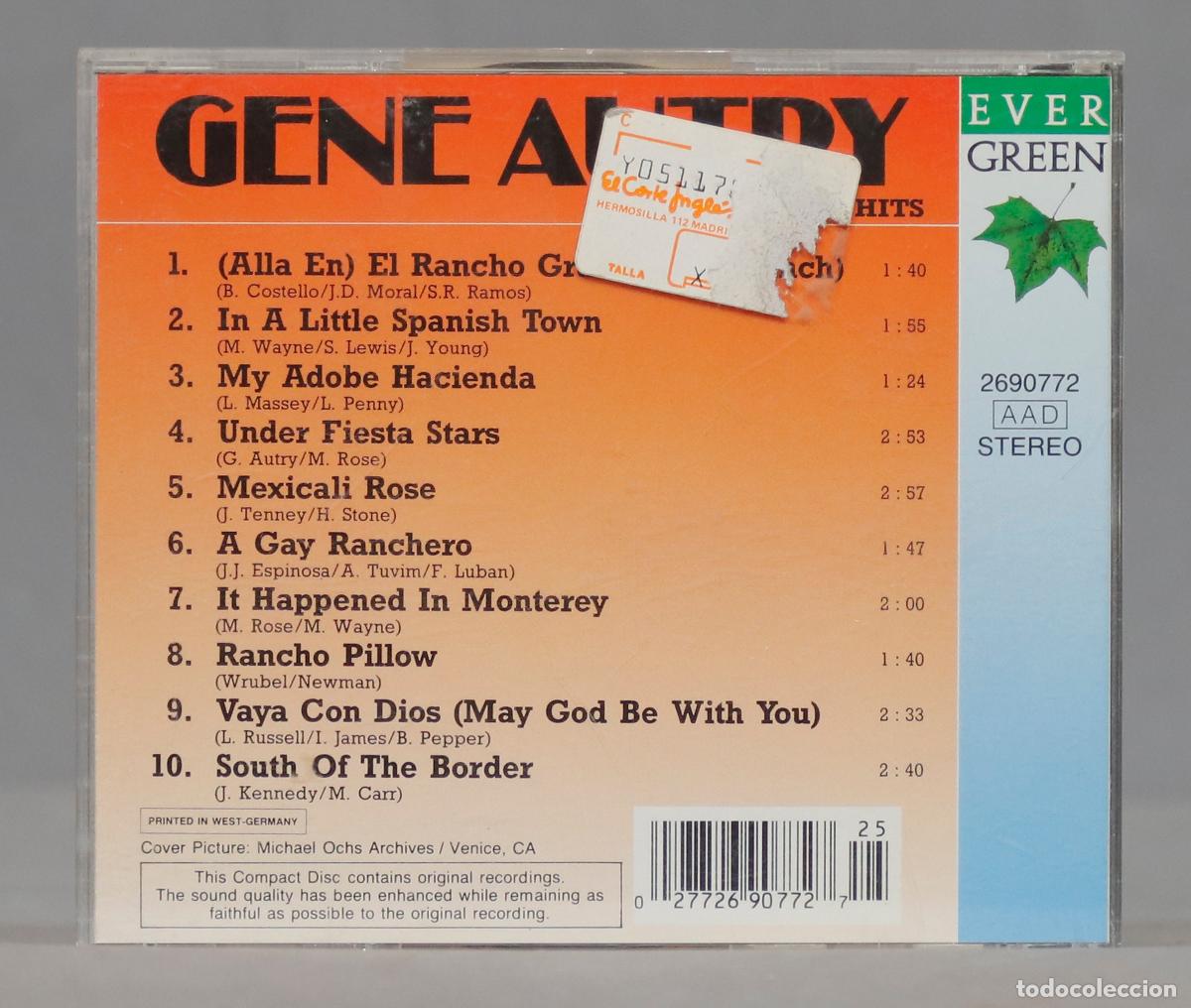 CDs de m&uacute;sica: CD. Gene Autry &ndash; Greatest Hits - Foto 2