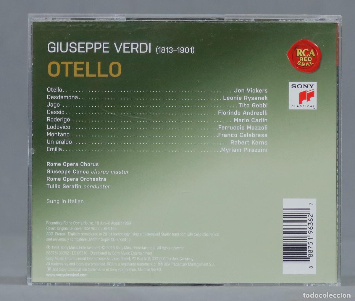 CDs de m&uacute;sica: 2 CD. Chorus &ndash; Otello. VERDI - Foto 2