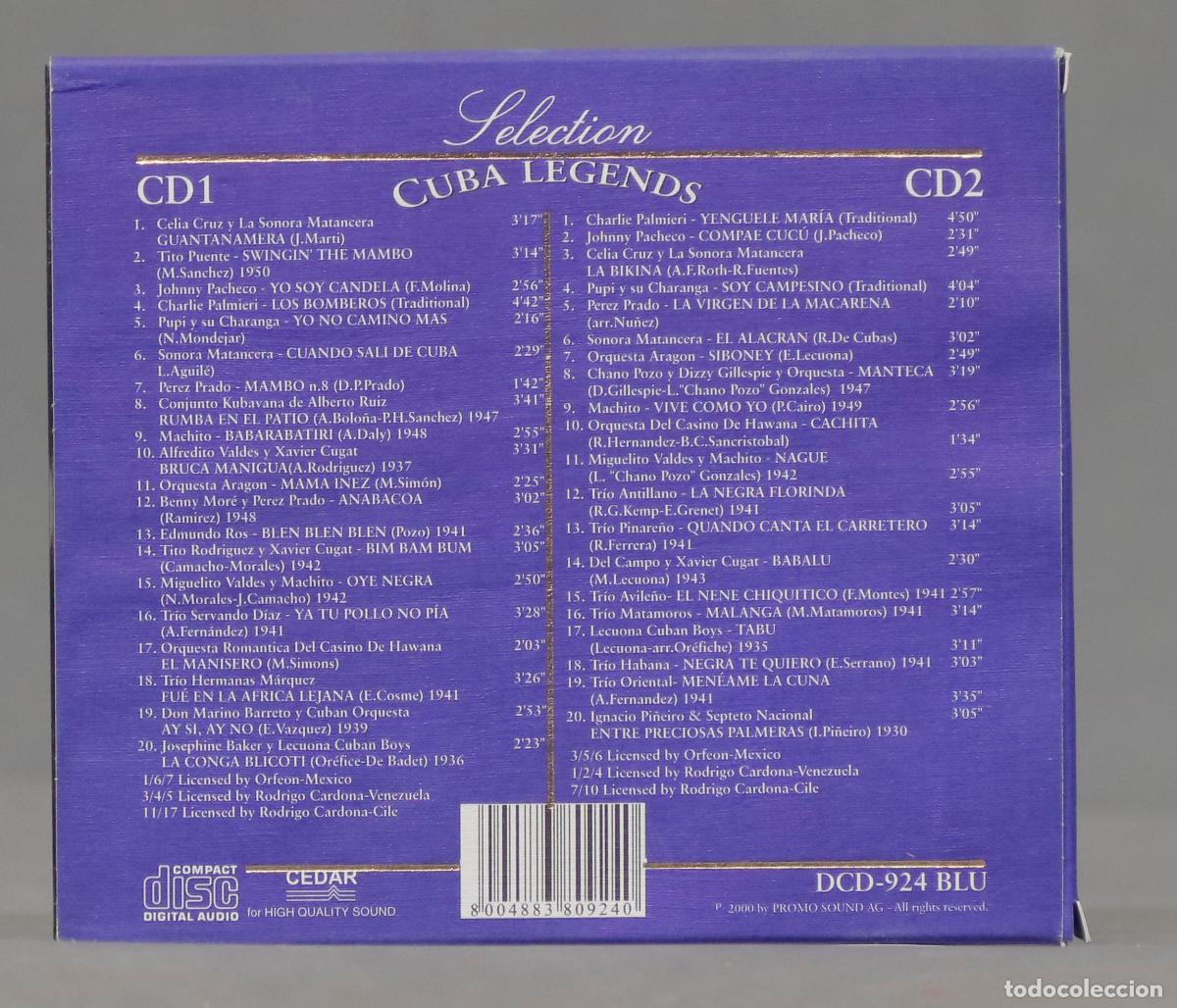 CDs de m&uacute;sica: 2 CD. Selection. Cuba Legends - Foto 2