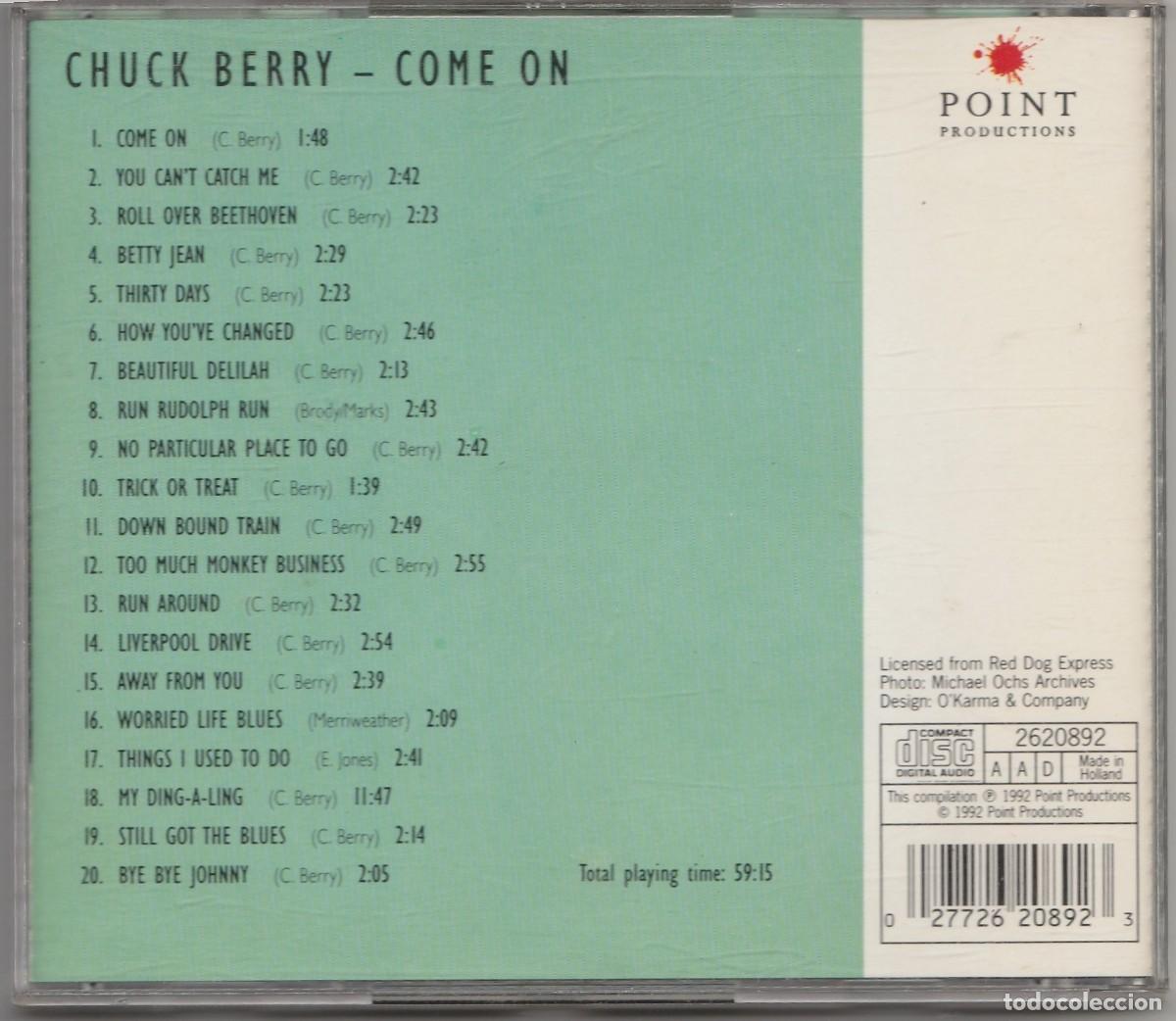 CDs de m&uacute;sica: CD CHUCK BERRY - COME ON - Foto 2