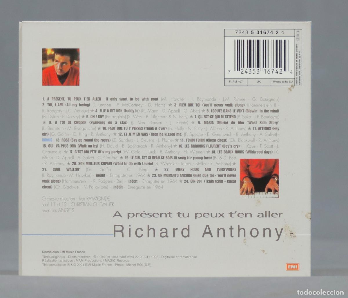 CDs de m&uacute;sica: 2 CD. A Present Tu Peux T&acute;en Aller Richard Anthony - Foto 2