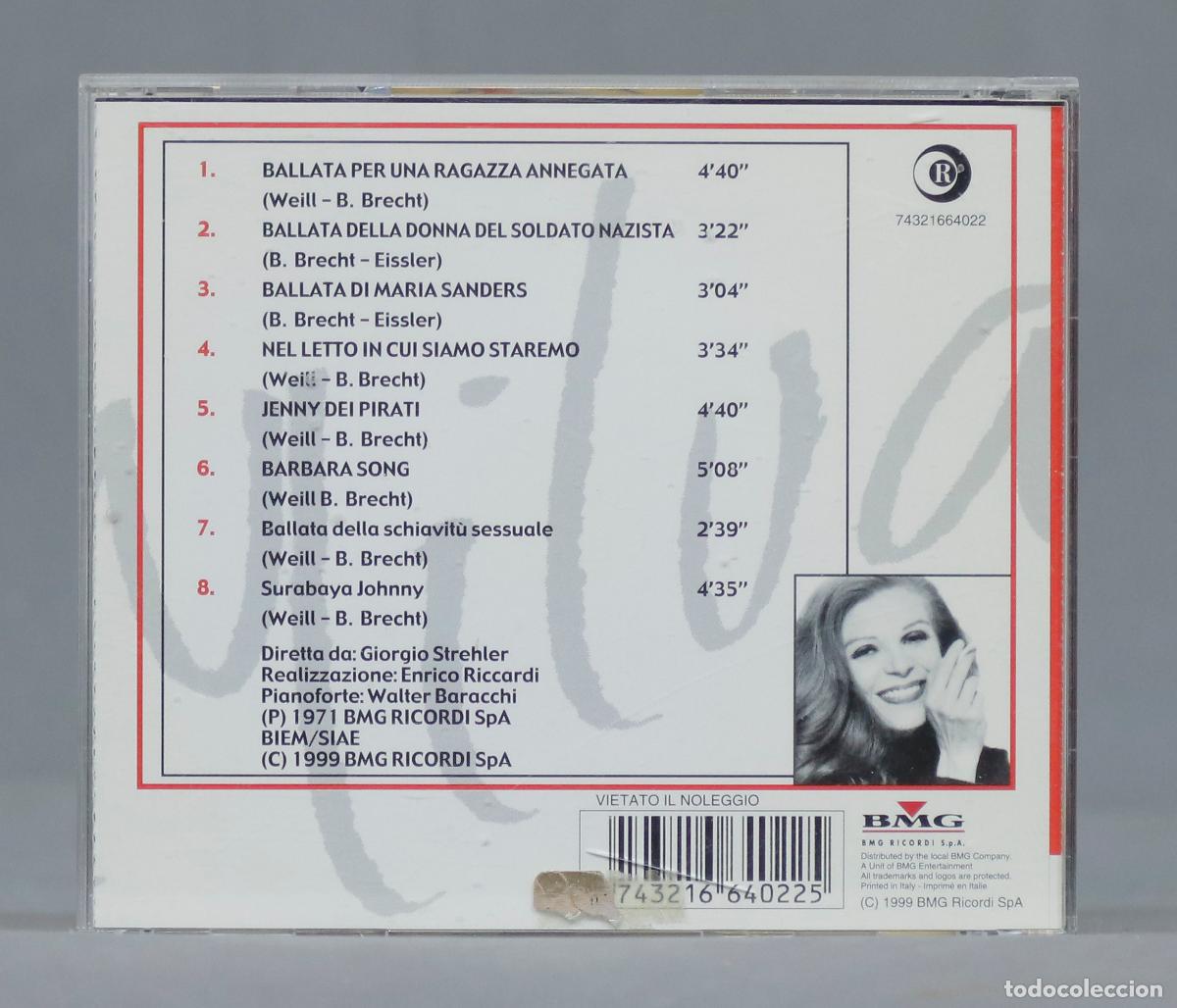 CDs de m&uacute;sica: CD. Milva &ndash; Milva Canta Brecht - Foto 2