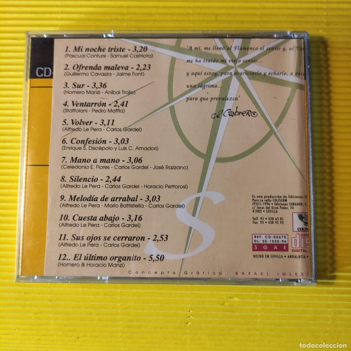 CDs de m&uacute;sica: CD ** EL CABRERO & TANGO AL SUR ** SIN REMACHE ** - Foto 2