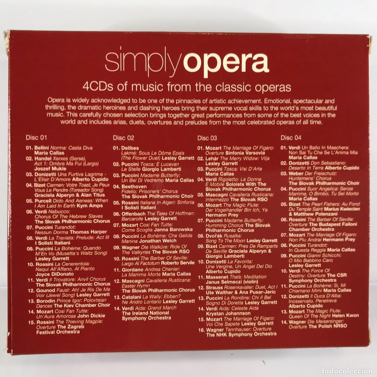 CDs de m&uacute;sica: Various ● Simply Opera ● 4 x CD 2012 - Foto 3