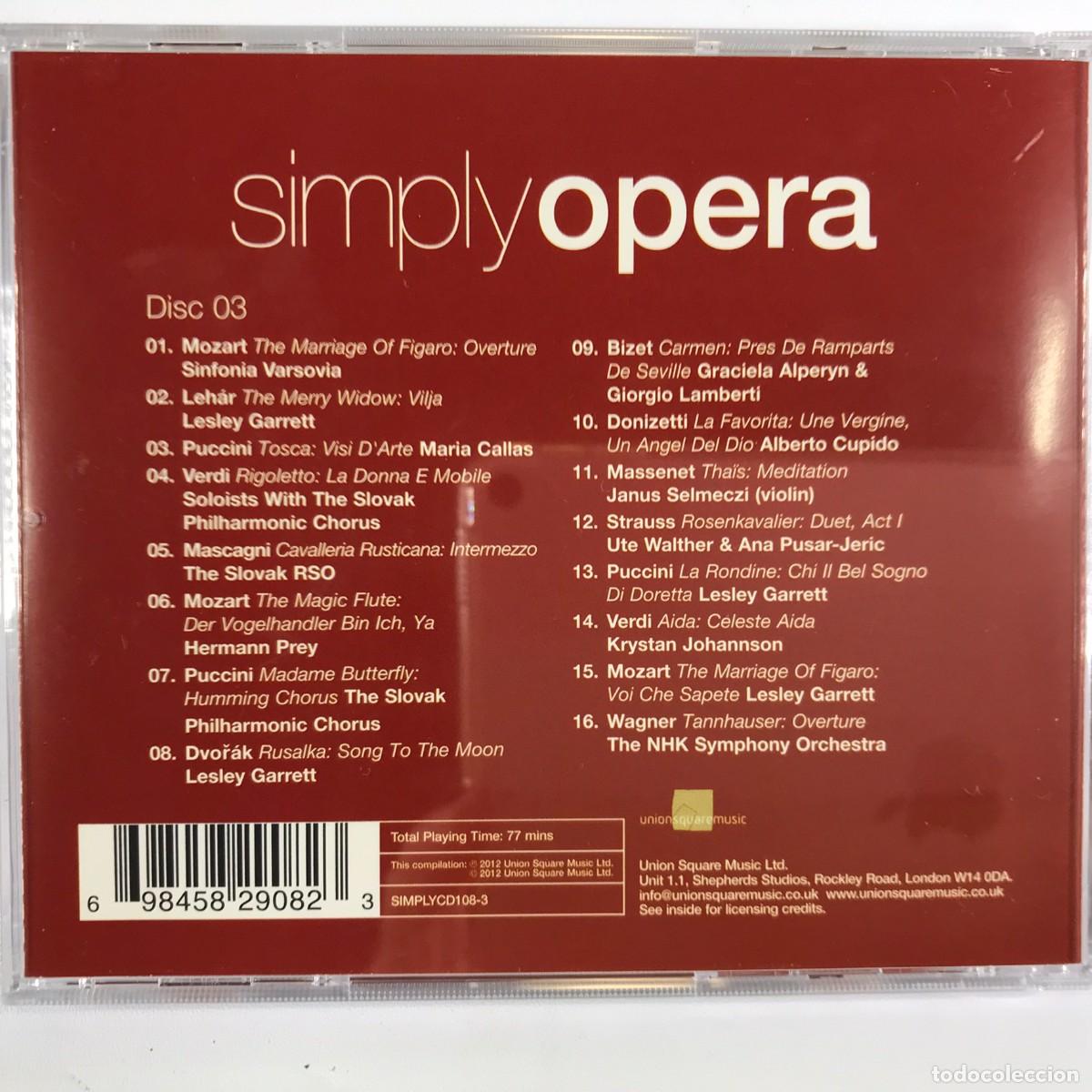 CDs de m&uacute;sica: Various ● Simply Opera ● 4 x CD 2012 - Foto 7
